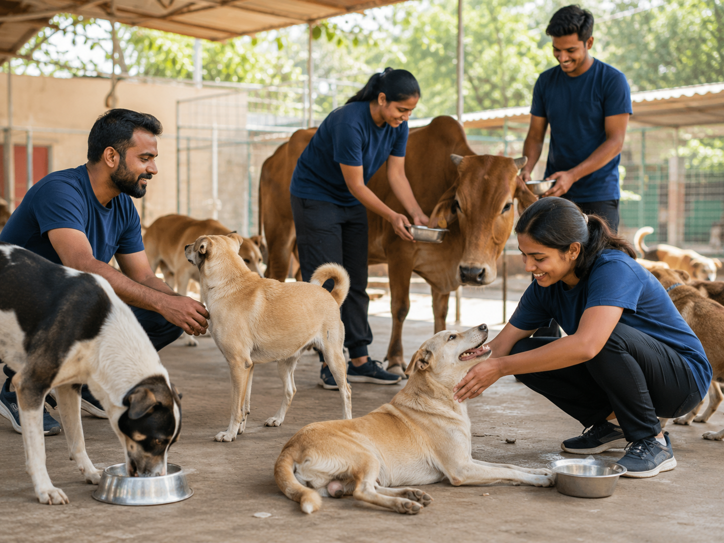 Volunteers Daily Animal Feeding